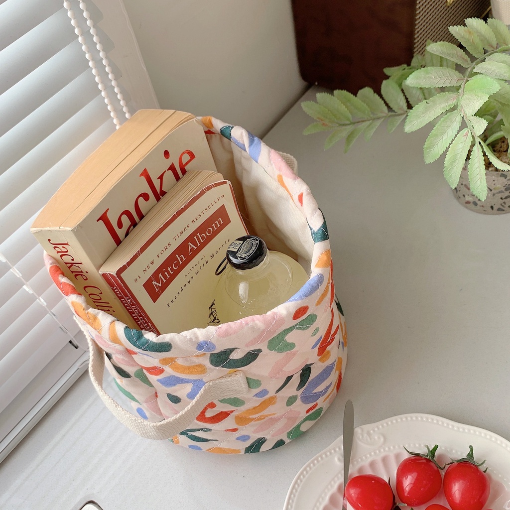 Giỏ Đựng Đồ Ăn Vặt / Đồ Chơi Bằng Vải Bạt Hình Tròn Dễ Thương