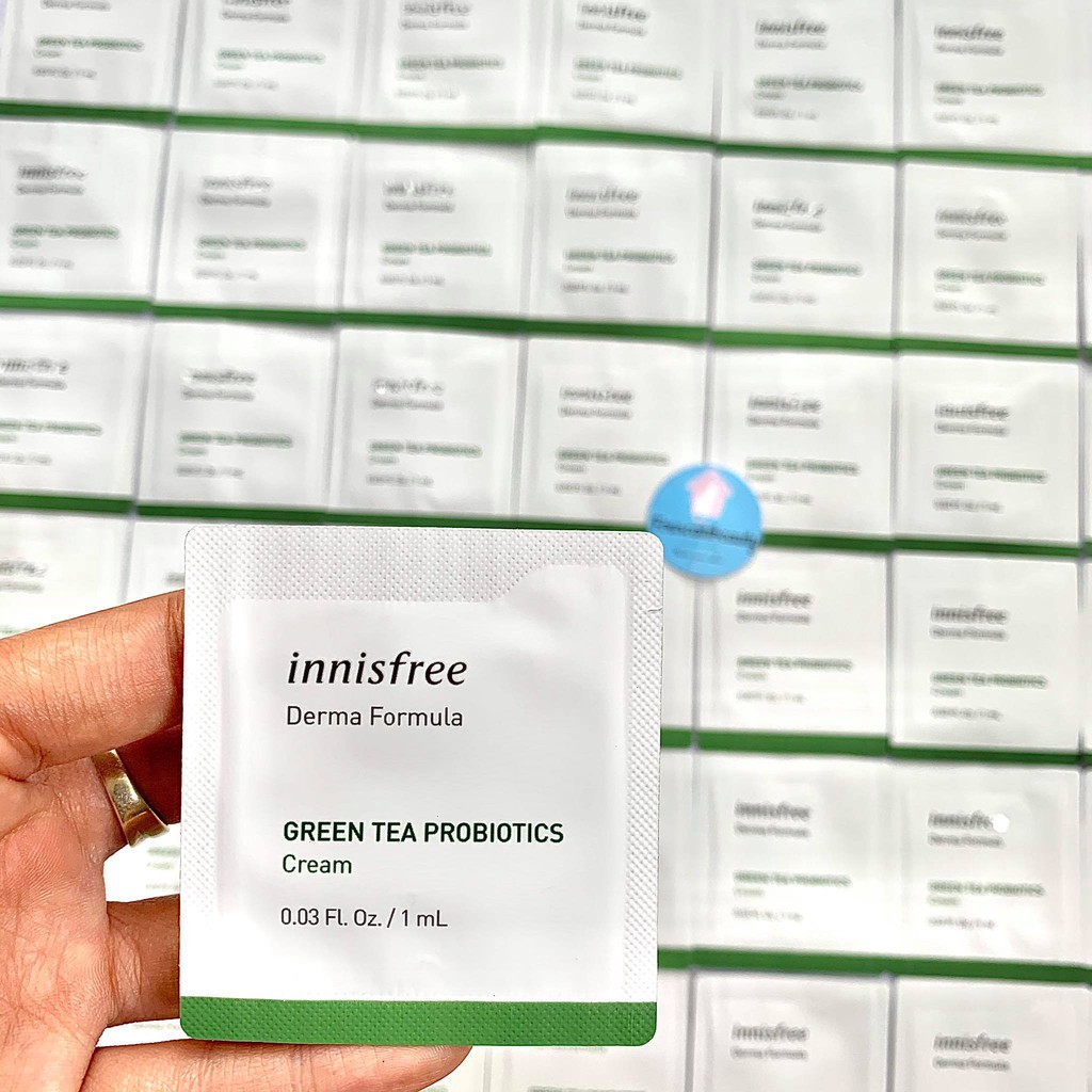 Sample 1ml Kem Dưỡng Ẩm Phục Hồi Bảo Vệ Làn Da Innisfree Derma Formula Green Tea Probiotics Cream