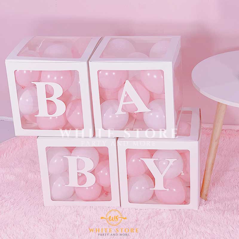 Hộp ĐỰNG BONG BÓNG trong suốt - BALLOON BOX trang trí thôi nôi, sinh nhật và party