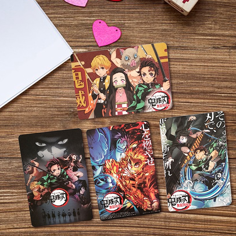 Set 10 Ảnh Thẻ Card Bo Viền 2 Mặt In Hình Slayer: Kimetsu No Yaiba Thanh Gươm DIệt Quỷ anime chibi