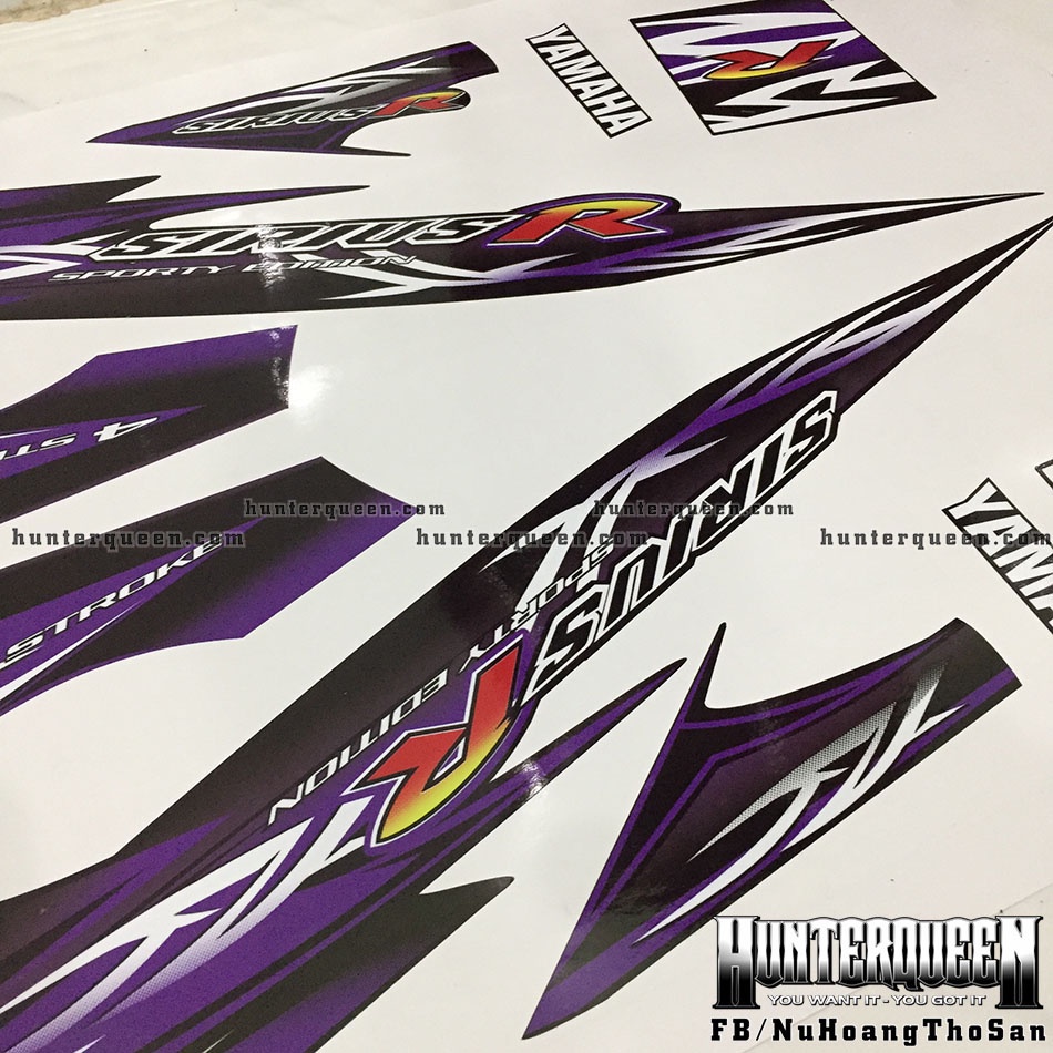 Tem rời Sirius - Tem R, đen tím - Thiết kế theo yêu cầu, chỉnh sửa theo ý. Sắc nét, bền màu