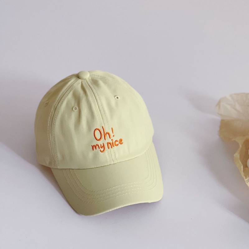 Mũ Lưỡi Trai Chống Nắng Nhanh Khô Màu Trơn Thêu Chữ Thời Trang Mùa Hè Cho Bé