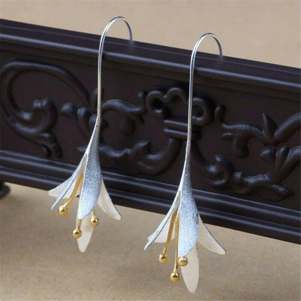 BSUNS Bông Tai Mạ Bạc 925 Hình Cánh Hoa Vỏ Sò Thời Trang Hàn Quốc Dành Cho Nữ