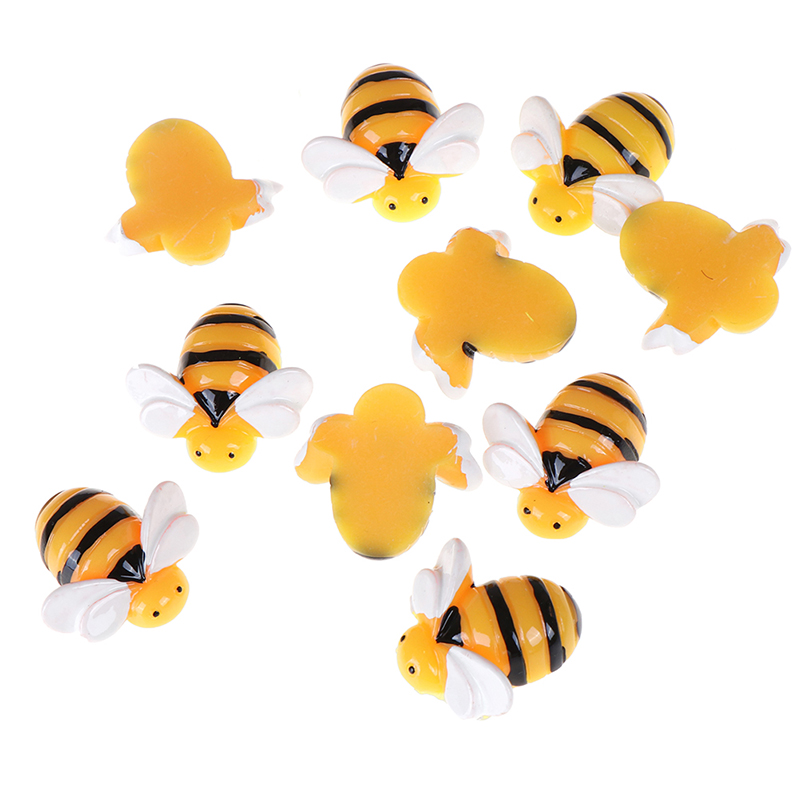 Set 10 phụ kiện hình con ong bằng nhựa trang trí tiểu cảnh