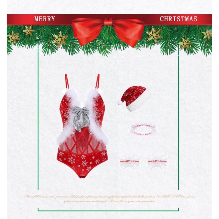 Set Đồ Ngủ 1 Mảnh Noel Nóng Bỏng MS19985[CWEAR.SEXY_ĐỒ NGỦ &amp; NỘI Y CAO CẤP]