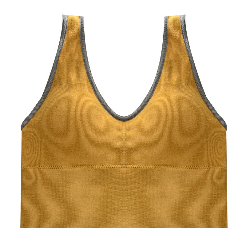 Áo Ngực Thể Thao Nữ Không Đường May Có Đệm Ngực Chống Tuột Bằng cotton