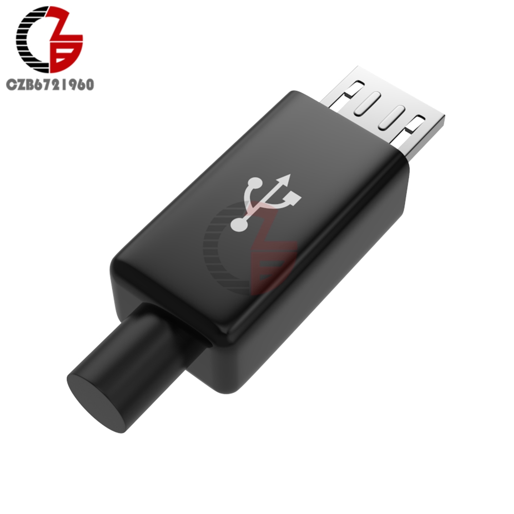 10Pcs Micro USB Male Plug Connector DIY Kit with Covers Black | BigBuy360 - bigbuy360.vn