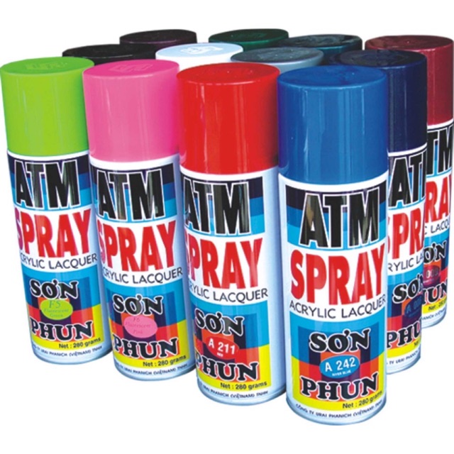 Sơn xịt ATM Spray Đủ Màu Giá sỉ (Màu gì k có trong bảng các bạn nt hỏi màu nhé)