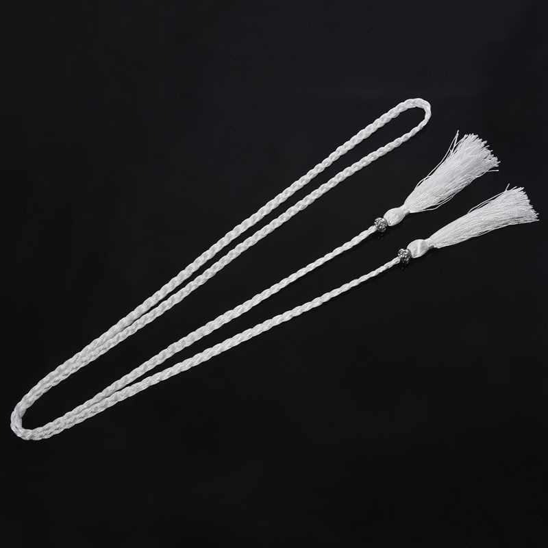 Thắt Lưng Dây Xích Màu Trắng Phối Tua Rua Thời Trang