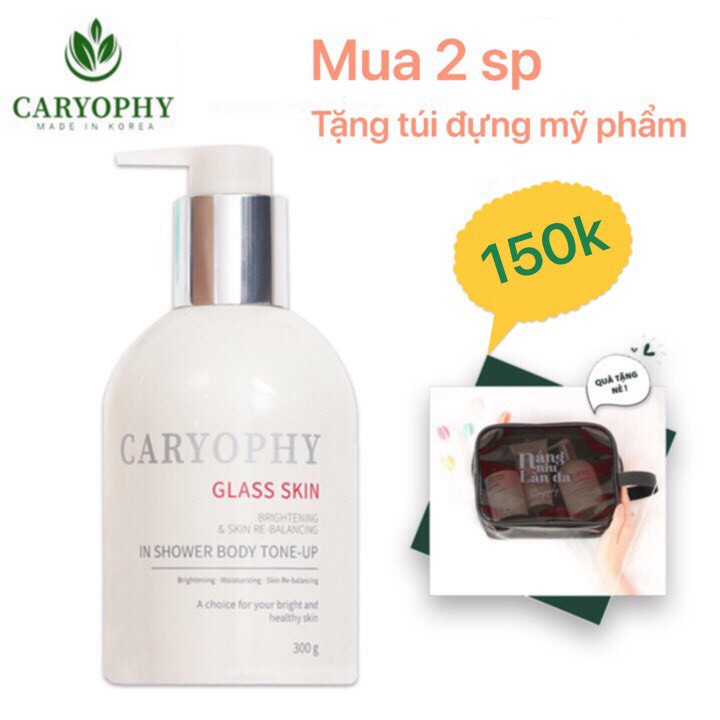 Kem Dưỡng Trắng Da 3 in 1 GLASS SKIN  Caryophy❤️FREESHIP❤️Dưỡng Trắng Body Nâng tông tự nhiên dành cho Mọi loại Da