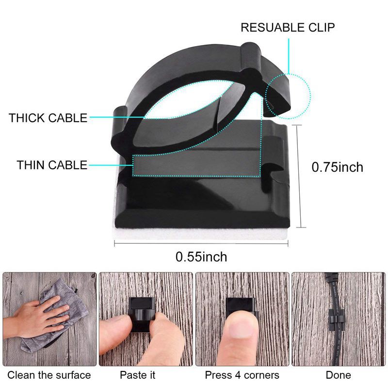 Set 50 Kẹp Giữ Dây Cáp Gọn Gàng Tiện Lợi