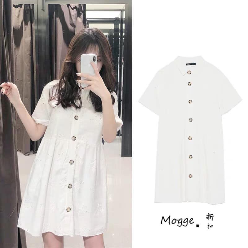 Váy thêu họa tiết hoa chìm zara