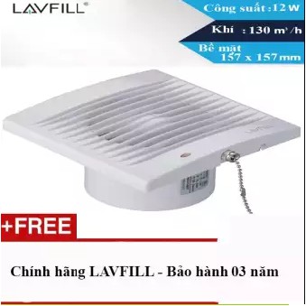 Quạt thông gió phòng vệ sinh 1 chiều với lỗ chờ 100 * 100mm Model LAVFILL LFWW-09EK