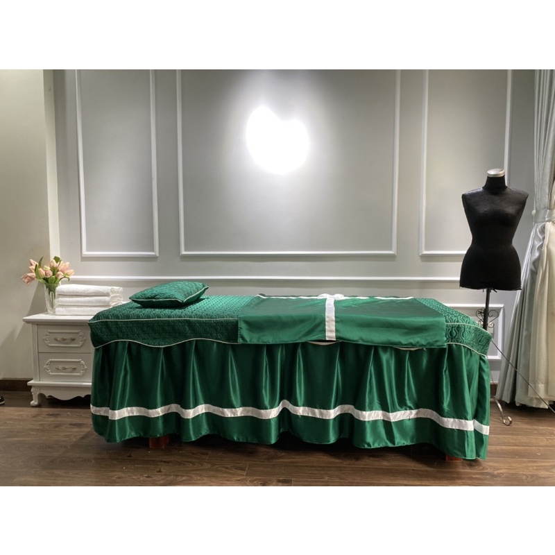 Bộ Ga Lụa Chần Nơ Trang Trí Cao Cấp Cho Spa