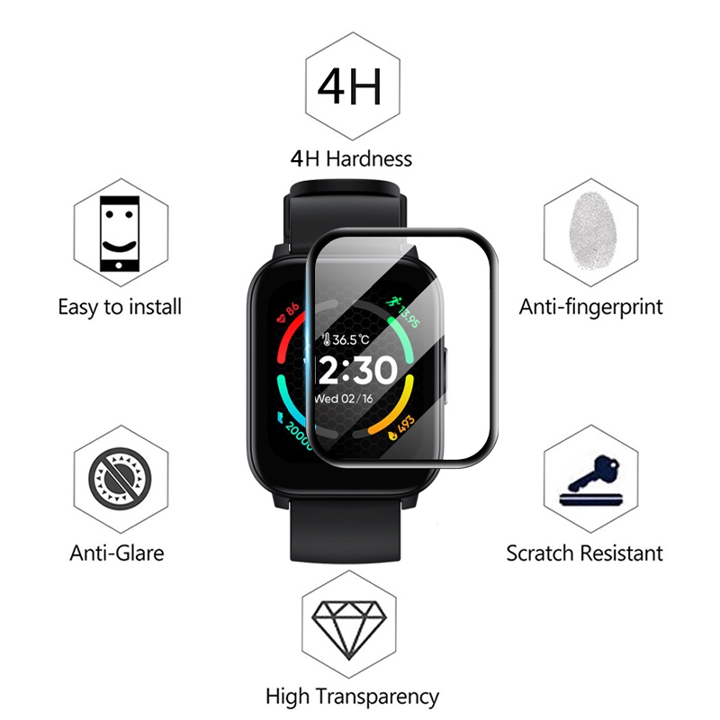 Kính Cường Lực 3D HD Bảo Vệ Màn Hình Chống Trầy Cho Đồng Hồ Realme TechLife Watch S100 Realme TechLife Watch S100