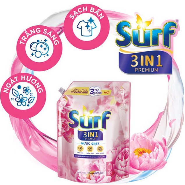Nước Giặt &amp; Bột Giặt Surf Trắng Sáng, Ngát Mùi Hương