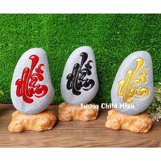 Đá khắc chữ "Nhẫn" thư pháp để bàn