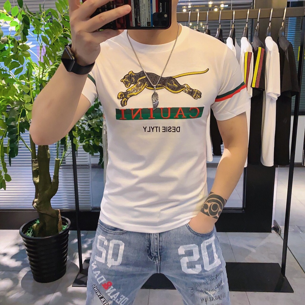 Áo thun nam cổ tròn màu trắng ngắn tay phong cách hàn quốc MURADFASHION MS2076