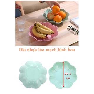 Dĩa nhựa lúa mạch hình hoa size lớn - kt: 27.5 cm x 5 cm