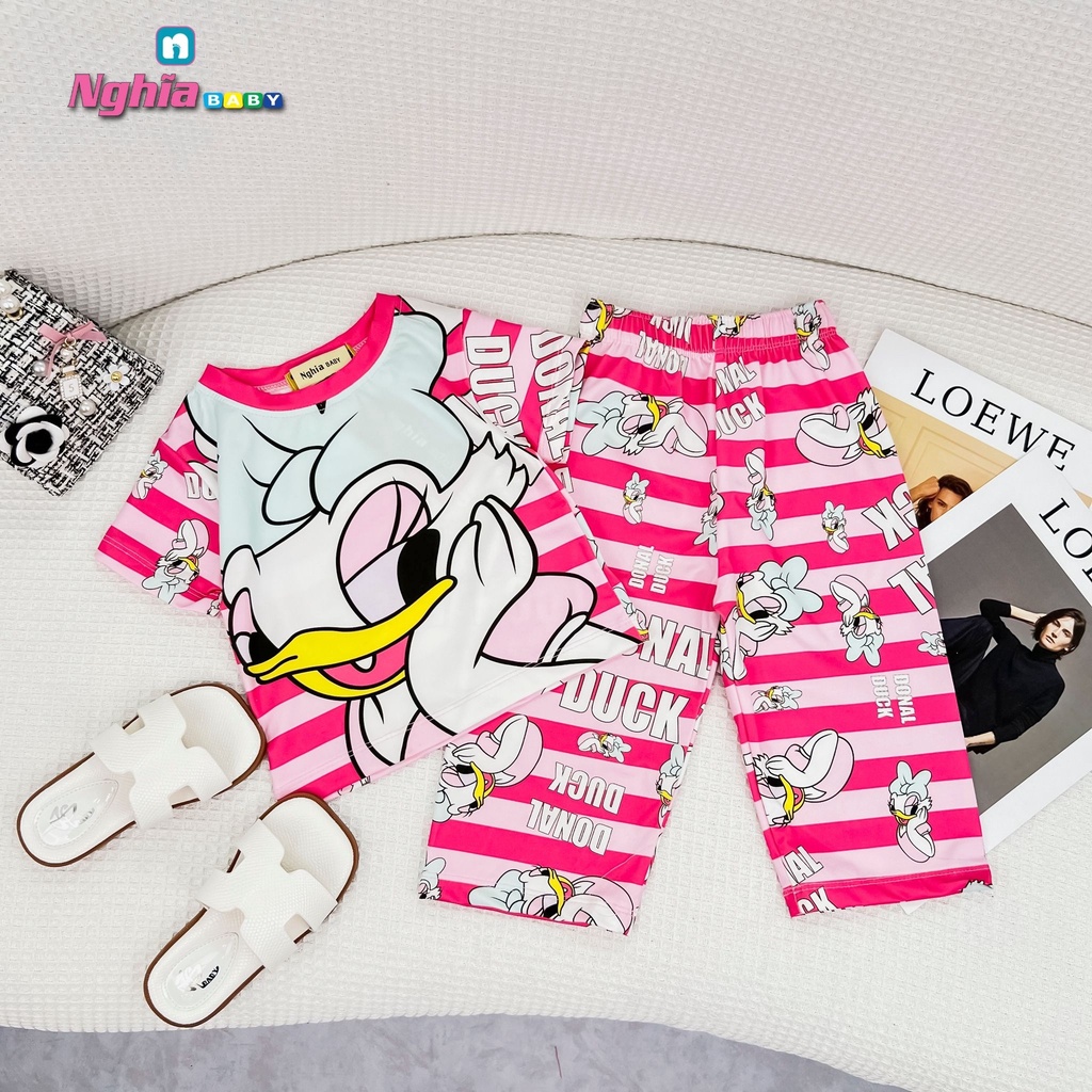 SET BỘ HOT HIT QUẦN SUÔNG DÀI THUN LẠNH IN 3D NGHĨA BABY DÀNH CHO BÉ GÁI