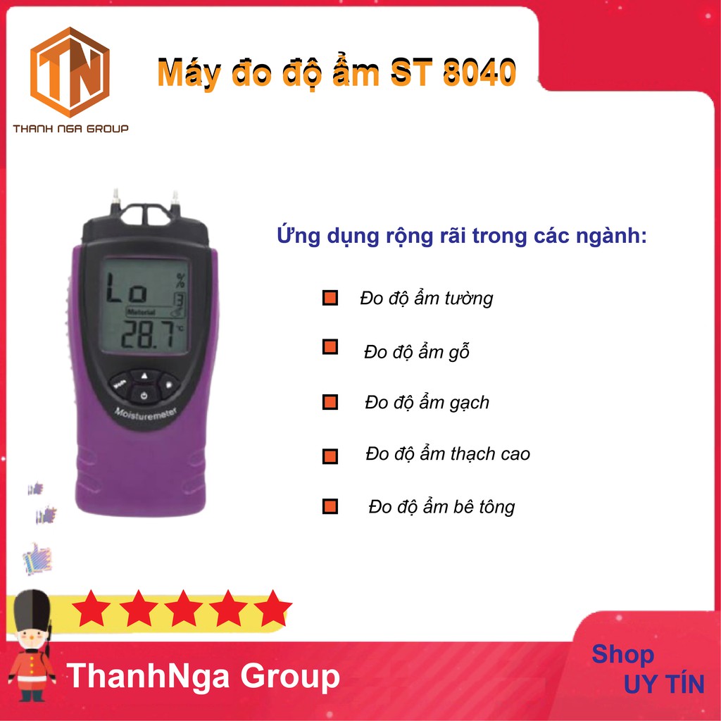 Máy đo độ ẩm tường, vật liệu xây dựng ST8040