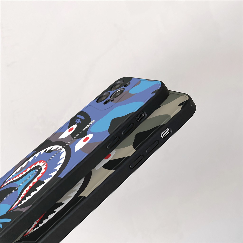 Ốp lưng iphone Bape Camo bóng cạnh vuông 6/6plus/6s/6splus/7/7plus/8/8plus/x/xr/xs/11/12/13/pro/max/plus/promax