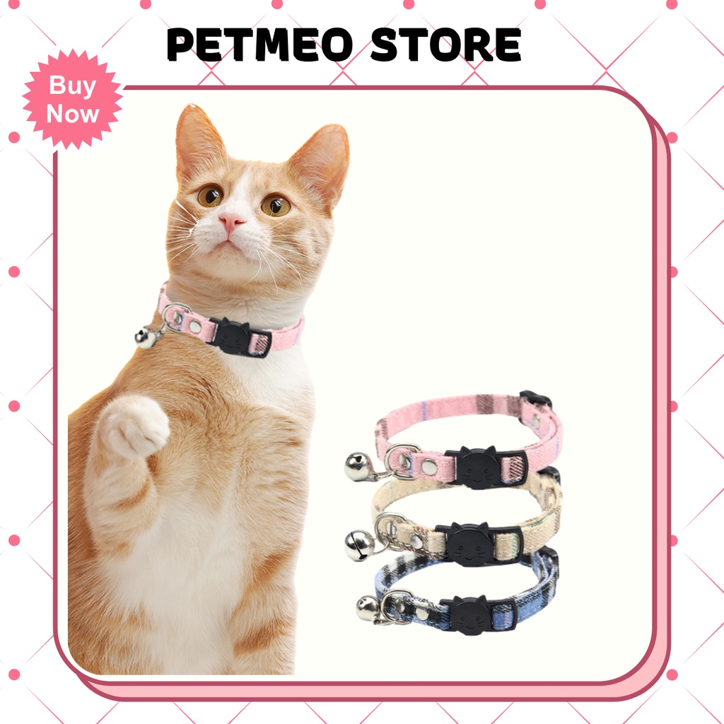 Vòng cổ cho thú cưng có chuông định vị, có nấc điều chỉnh size - PETMEO