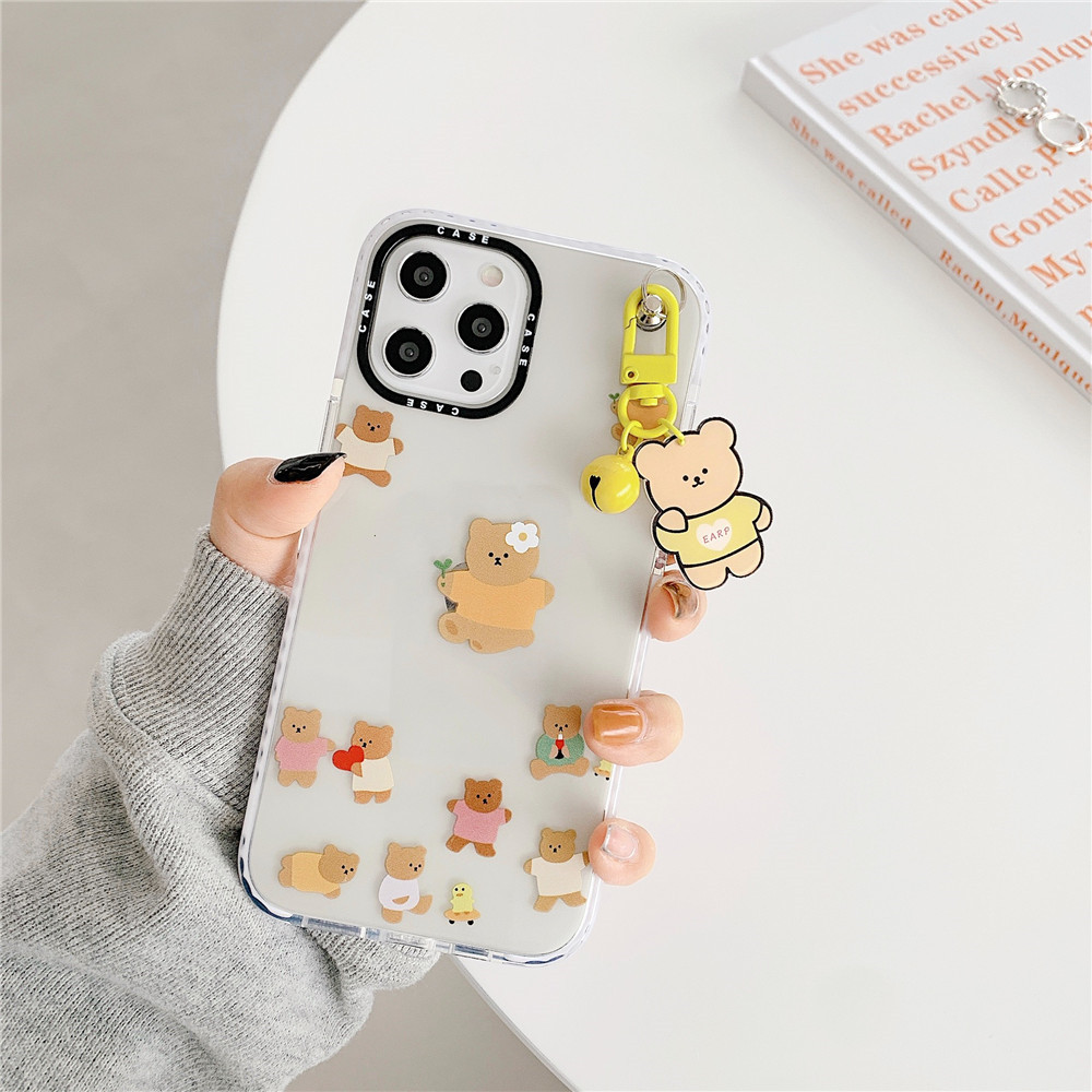 Ốp điện thoại silicon mềm họa tiết gấu hoạt hình cho iPhone 12pro max 12mini 11Pro Max XS Max XR SE 2020 7 8 Plus | BigBuy360 - bigbuy360.vn