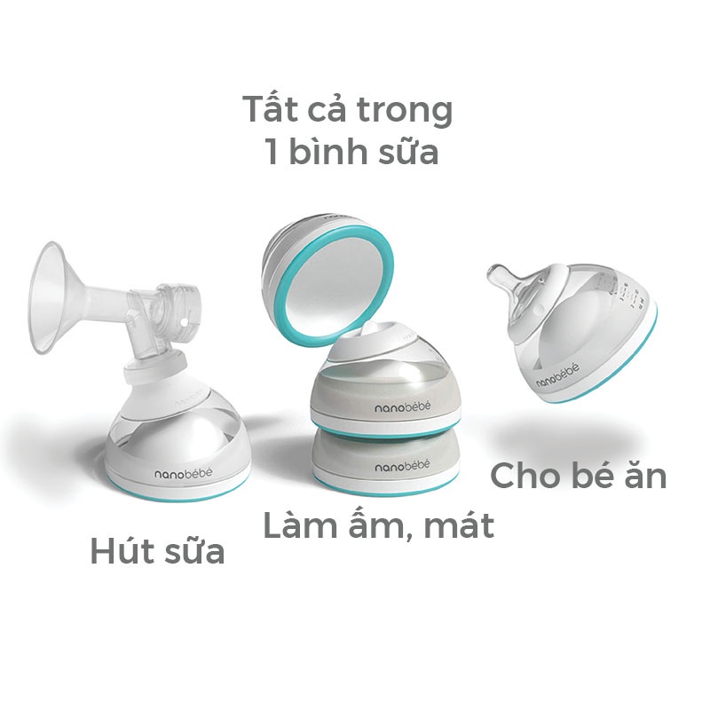 Set 2 Bình sữa Nanobebe 240ml không chứa BPA hình bầu ngực mẹ bình sữa cho bé Nanobebe - Bahachiha