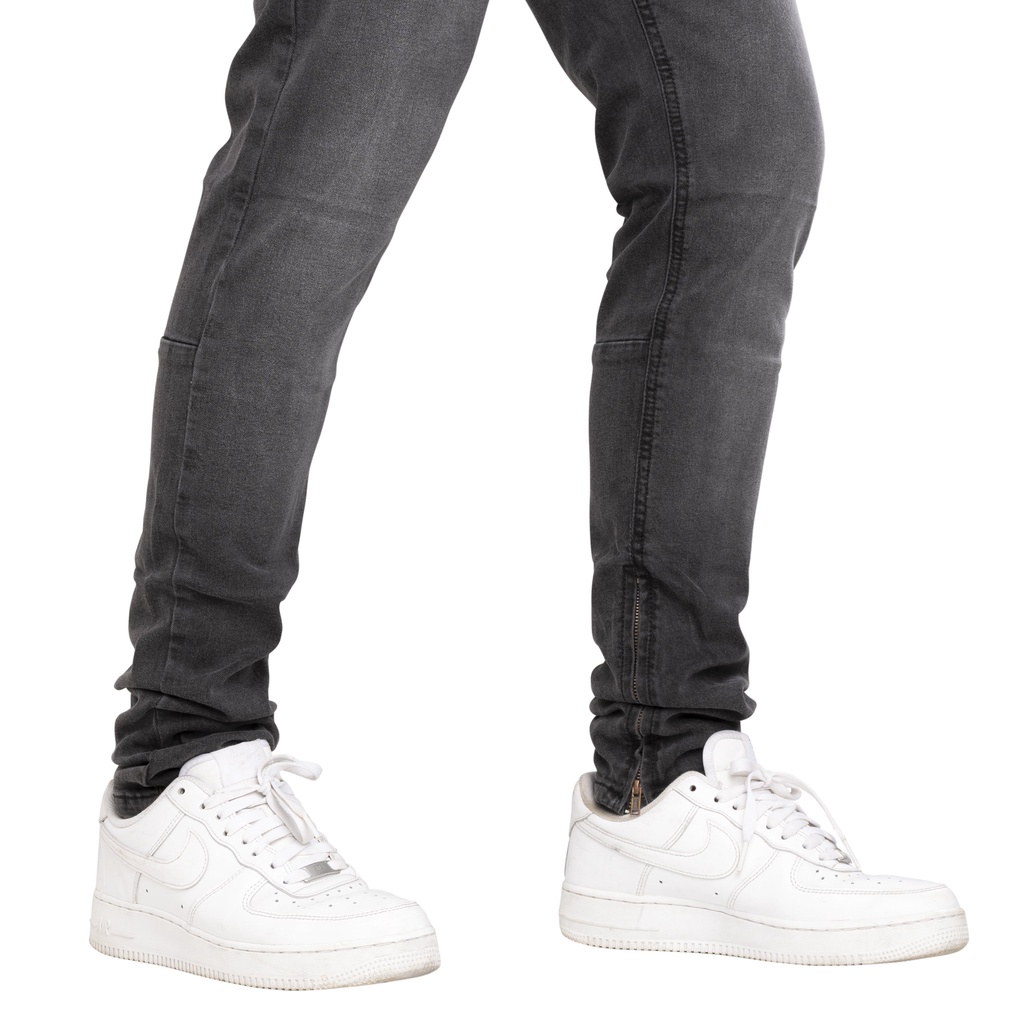 Quần jean nam streetwear cao cấp FNOS Z18 màu xám form slimfit có zip jean thun co giãn | BigBuy360 - bigbuy360.vn
