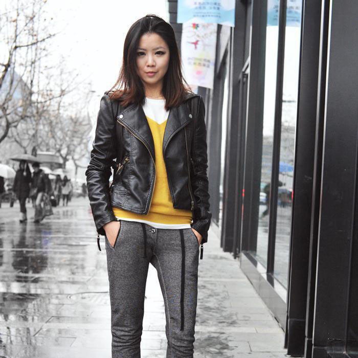 Áo khoác da phối khóa kéo cá tính cho nữ | BigBuy360 - bigbuy360.vn