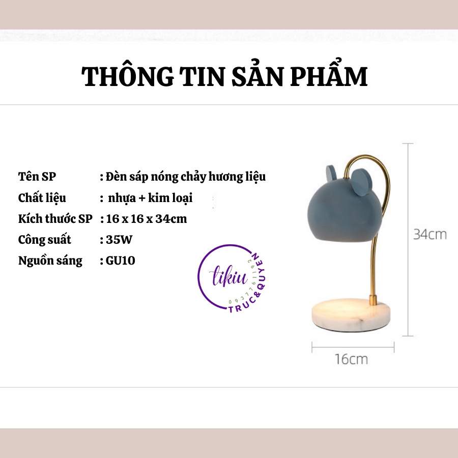 Đèn Đốt Nến Thơm KUTE MICKEY Đế ĐÁ THẠCH ANH SANG TRỌNG CAO CẤP TIKIU Phụ kiện nến thơm Yankee, Bath & Body Works 2022