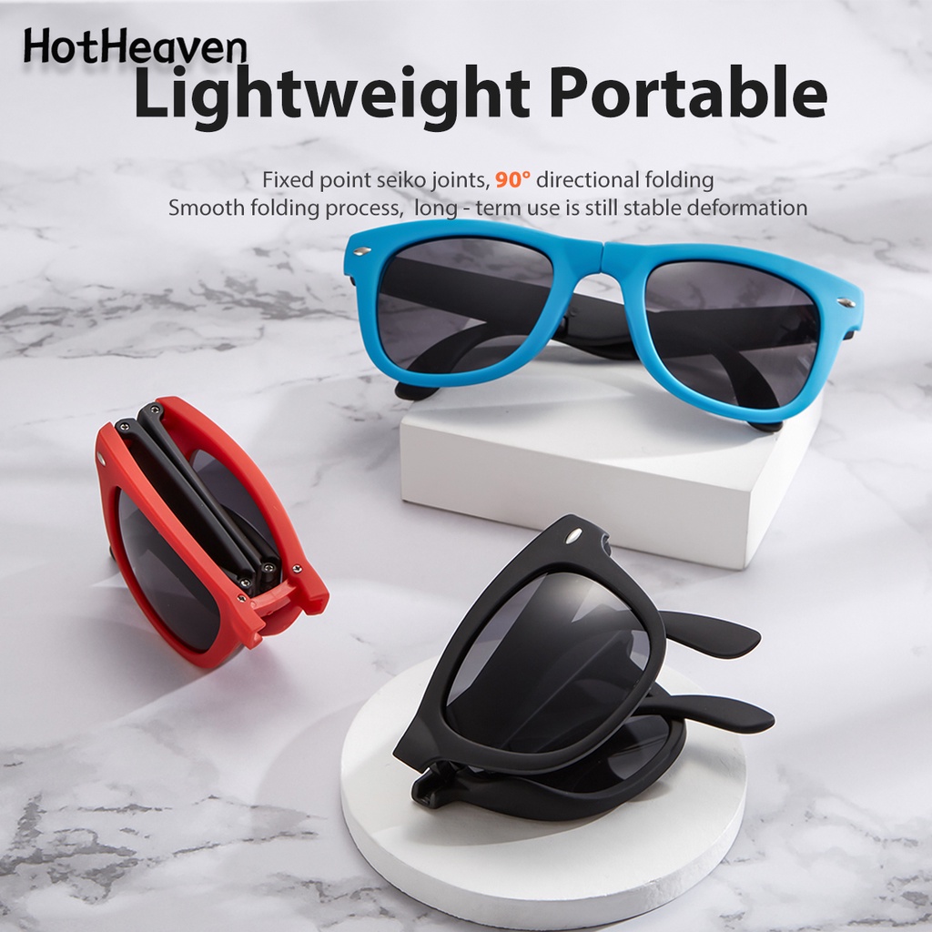 Kính Mát Chống Tia UV400 Tròng Gấp 4 Màu Thời Trang Cho Nam Và Nữ