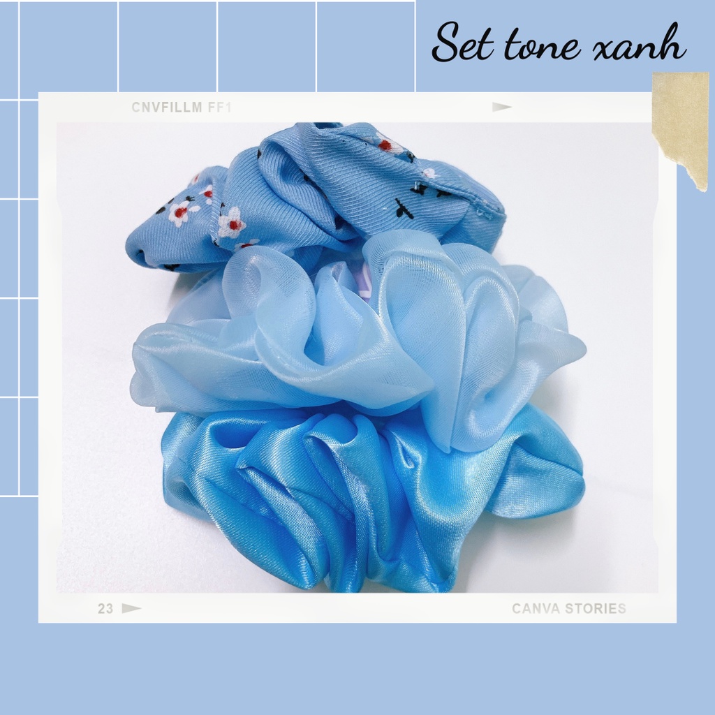 [Handmade] Set 3 cột tóc scrunchies dễ thương mix ngẫu nhiên dành cho bạn nữ