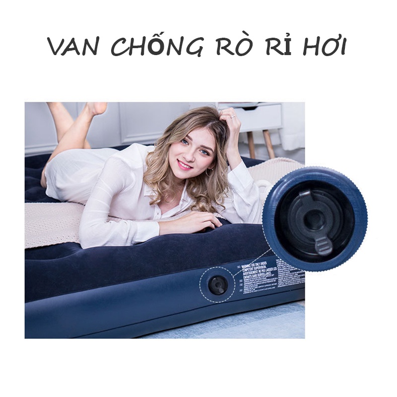 Nệm Hơi Đệm Hơi Cao Cấp Bestway Cao Cấp 67004 Kích Thước 203x183x22cm Kèm Bơm+Miếng Vá