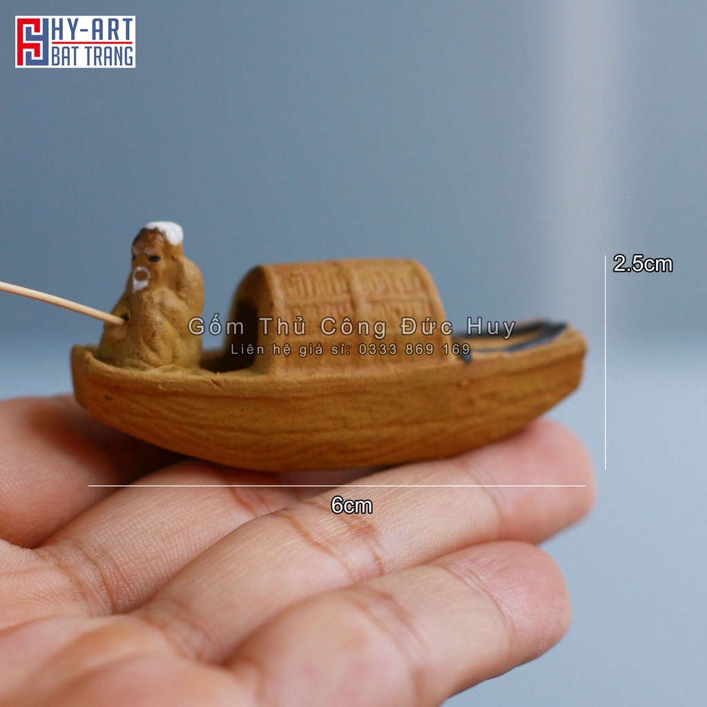 Tiểu cảnh hồ cá, bể cá cảnh, bộ tượng gốm mini trang trí hòn non bộ chậu cây bonsai