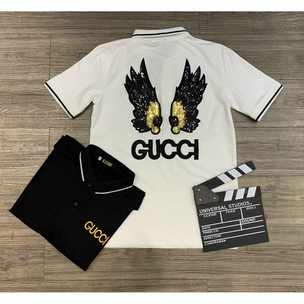 [CÓ VIDEO] Áo thun nam đính kim sa có cổ tay ngắn thêu đại bàng chất đẹp co dãn phối 2 màu trắng đen cao cấp | BigBuy360 - bigbuy360.vn