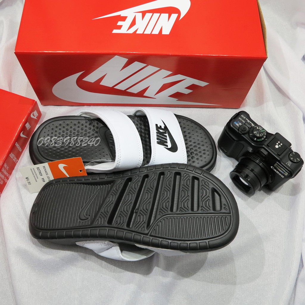 [Hộp Nike] Dép Nk Nike hai quai ngang nam nữ đầy đủ tem, mác, lót dày, tem size in nhiệt trong lót, hộp hãng Nk theo dép