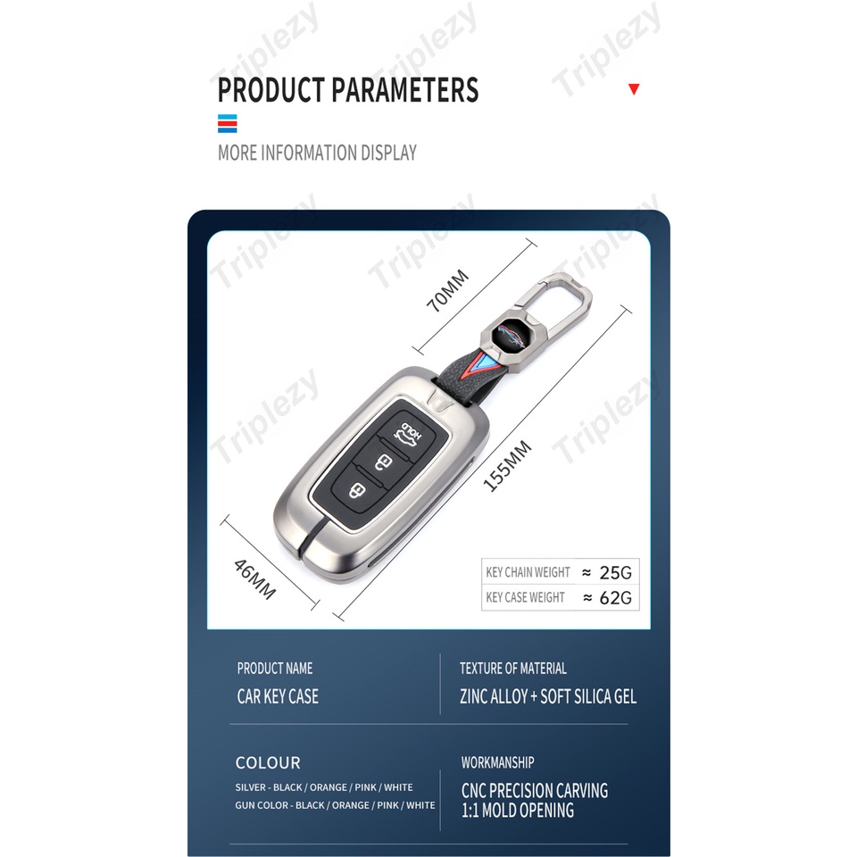 Vỏ Bảo Vệ Chìa Khóa Điều Khiển Từ Xa Bằng Hợp Kim Kẽm Dạ Quang Cho Hyundai IX35 Elantra Sonata 8 9 Kia Sportage K5 K2 Sorento Optima Forte 2015 2016 2013 2014 2012 2011