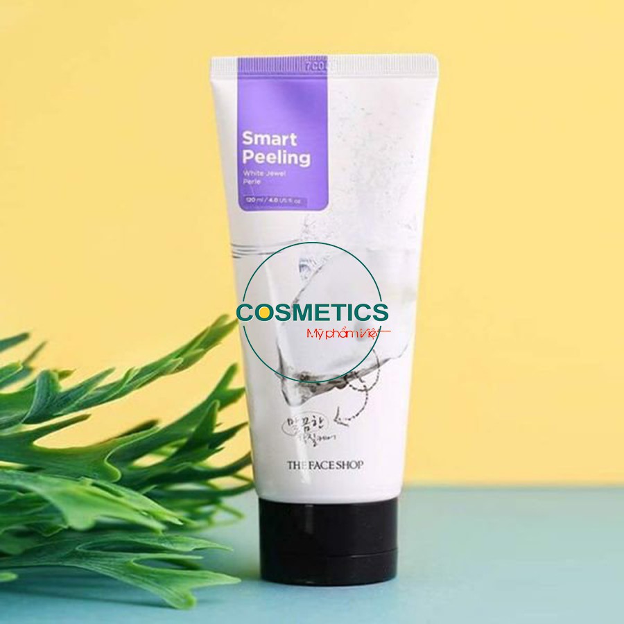 Tẩy tế bào chết ngọc trai dành cho vùng mặt The Face Shop Smart White Jewel Peeling 120ml | BigBuy360 - bigbuy360.vn