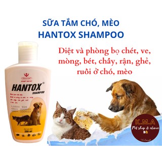 HANTOX SHAMPOO 200ML - SỮA TẮM PHÒNG NGỪA VE, BỌ CHÉT, GHẺ Ở CHÓ, MÈO