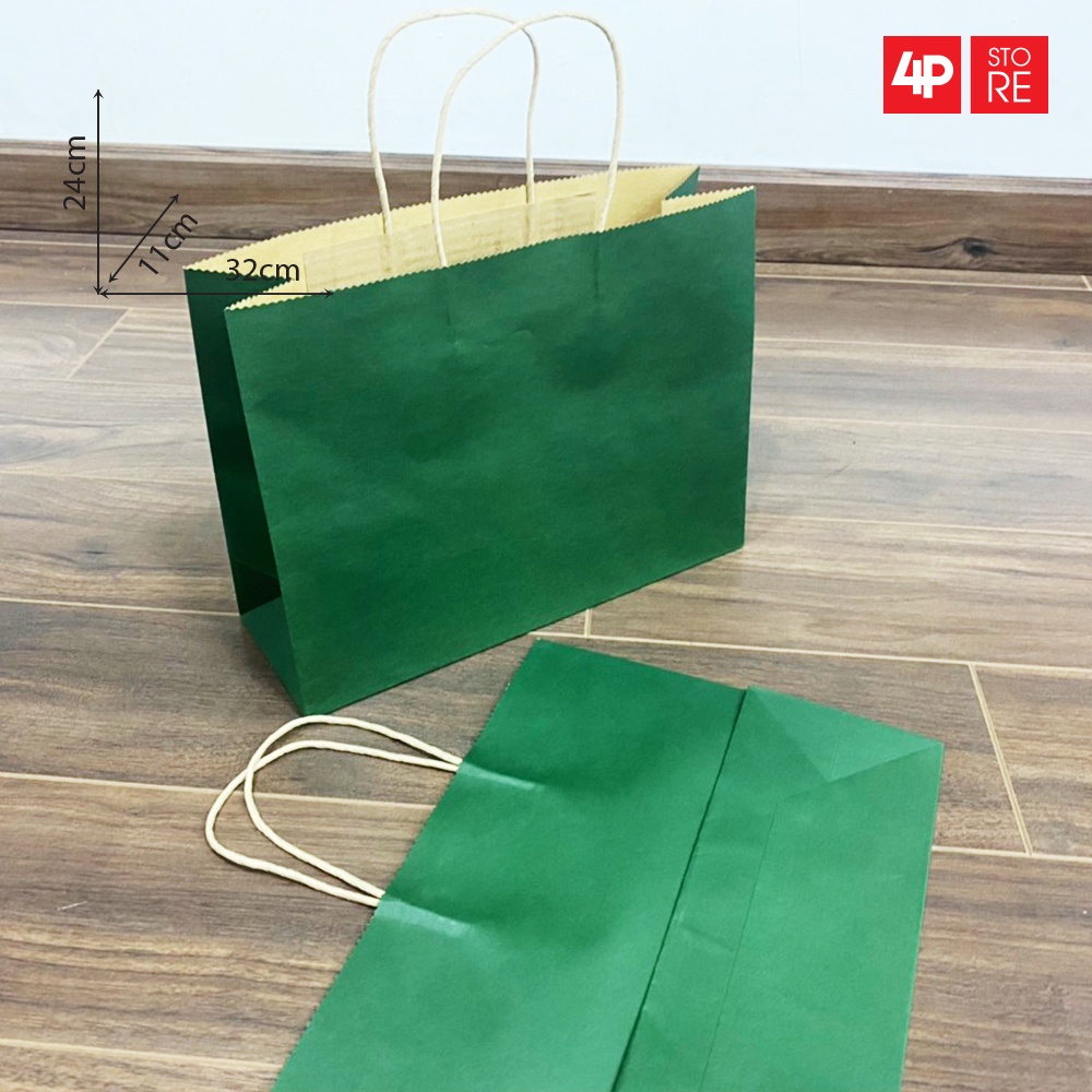TÚI GIẤY KRAFT ĐỰNG QUÀ XANH LÁ ĐẬM 5 SIZE
