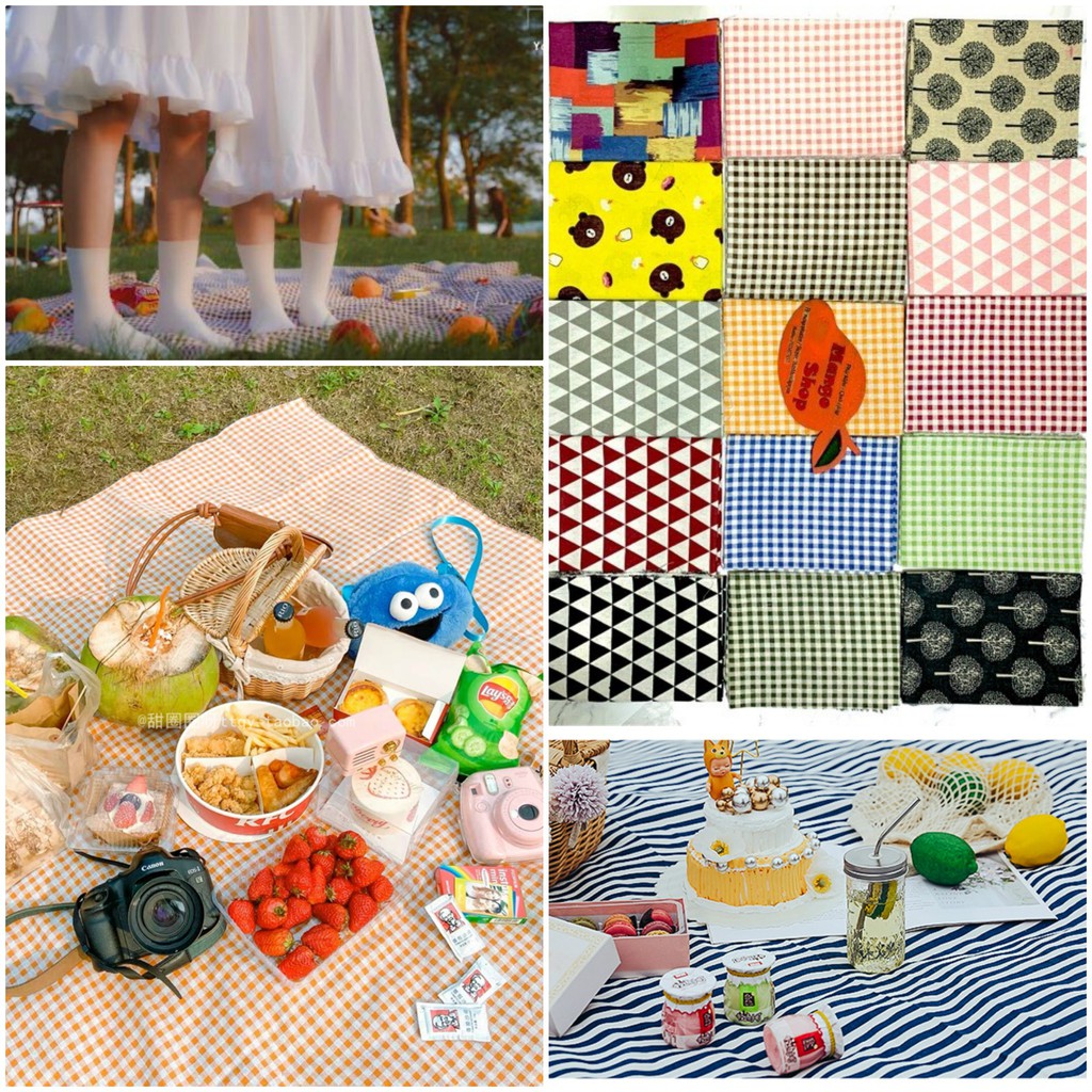 Vải chụp ảnh caro 75*100cm- background phông nền trải picnic chụp ảnh