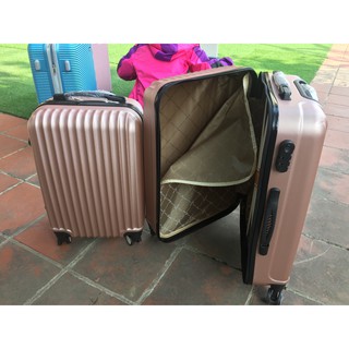 {Tặng quà} Vali kẻ dọc ABS Size 20 xách tay 02