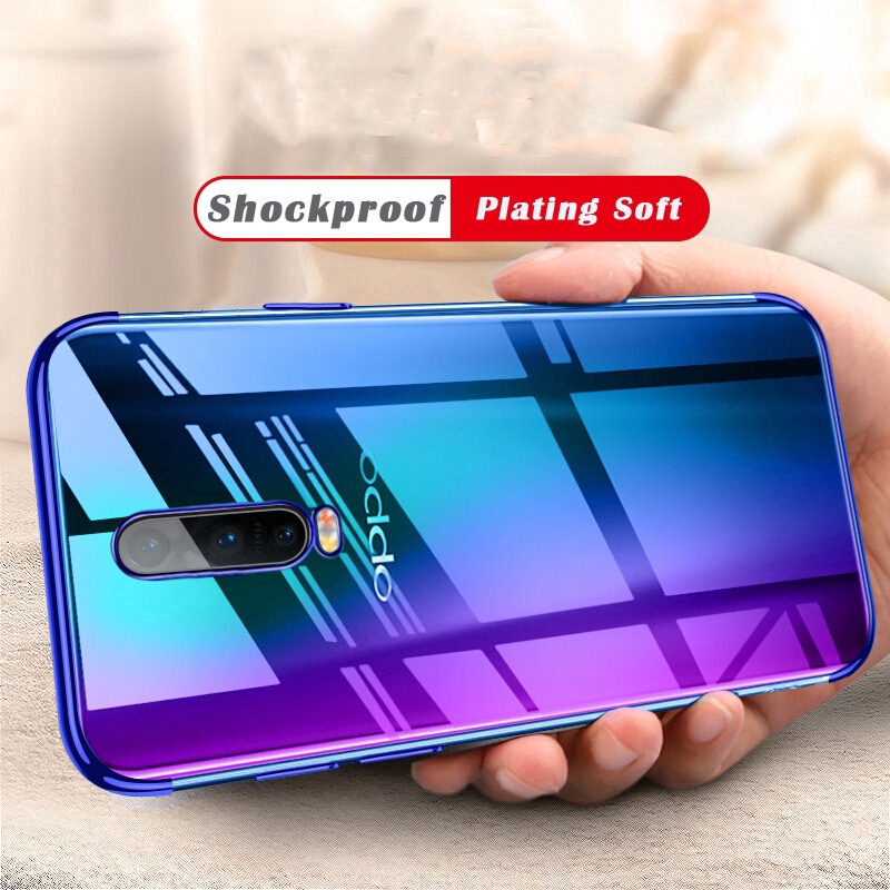 OPPO R17 Pro R9 R9S R11 R11S Plus Case Plating Slim Clear Soft TPU Silicone Shockproof Cover Shell