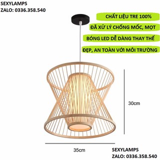 ĐÈN THẢ MÂY TRE ĐAN