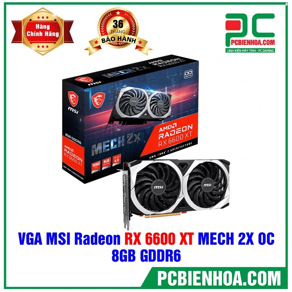 Card màn hình MSI RADEON RX 6600XT MECH 2X 8GB OCV1 mới chính hãng 36T