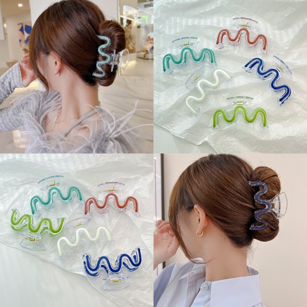 Kẹp Tóc Hình Cá Mập Trong Suốt Thiết Kế Đơn Giản Cho Nữ