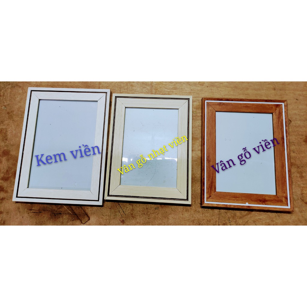 Combo 3 khung ảnh viền treo tường cỡ 13x18 treo tường giá rẻ, mặt khung bằng mica, tặng kèm đinh và móc treo tường.