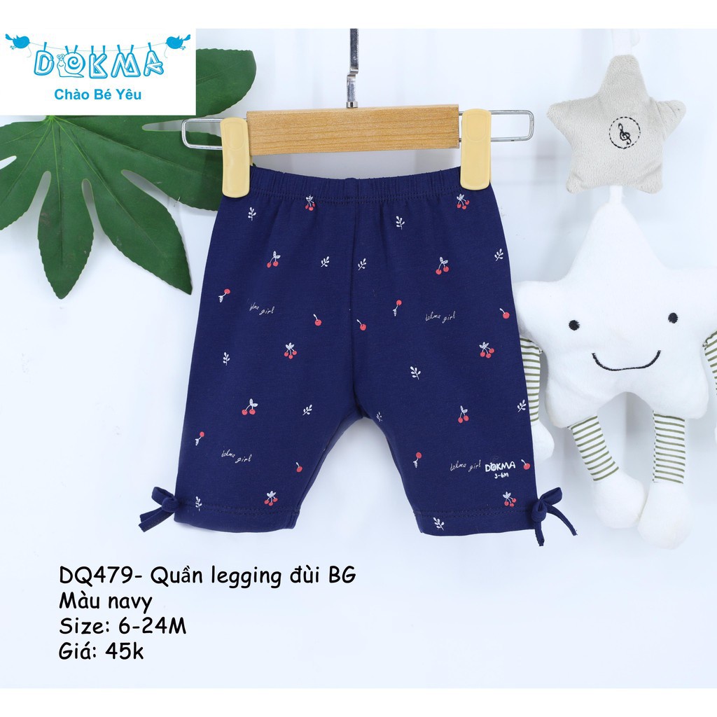 Dokma - Quần legging chất mềm mát co dãn cho bé gái 6-24M DQ479 (BK)